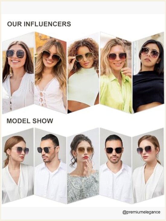 Oversized Square Metal Frame Sunglasses UV Protection main image 4